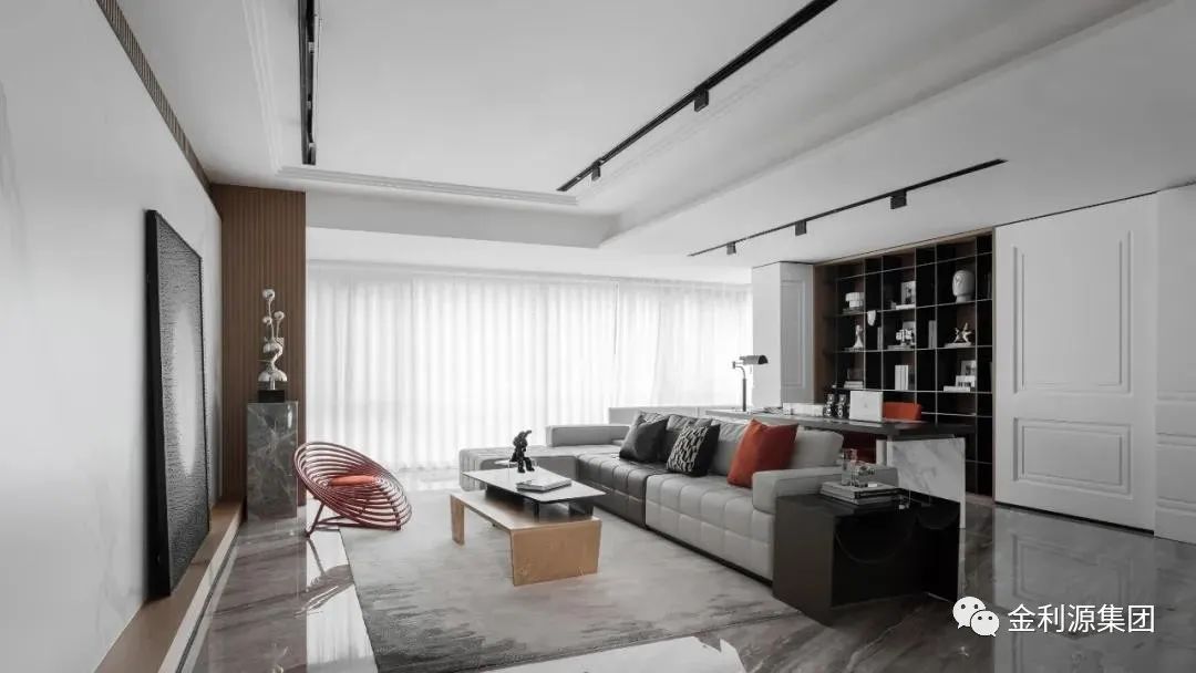 讓客廳書房二合一，既美觀又?jǐn)U容