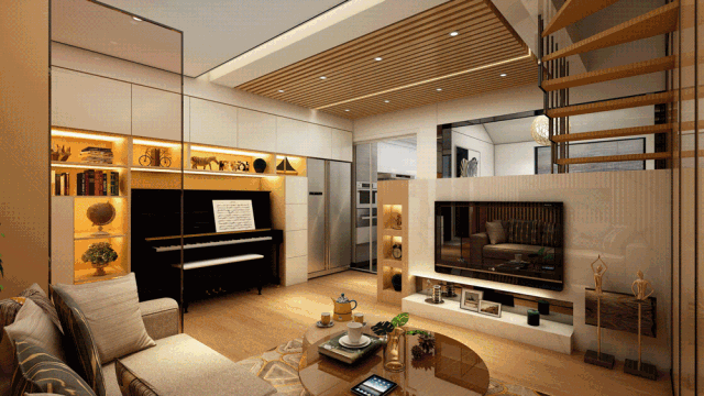 這樣的電視背景墻，直接當(dāng)隔斷用！